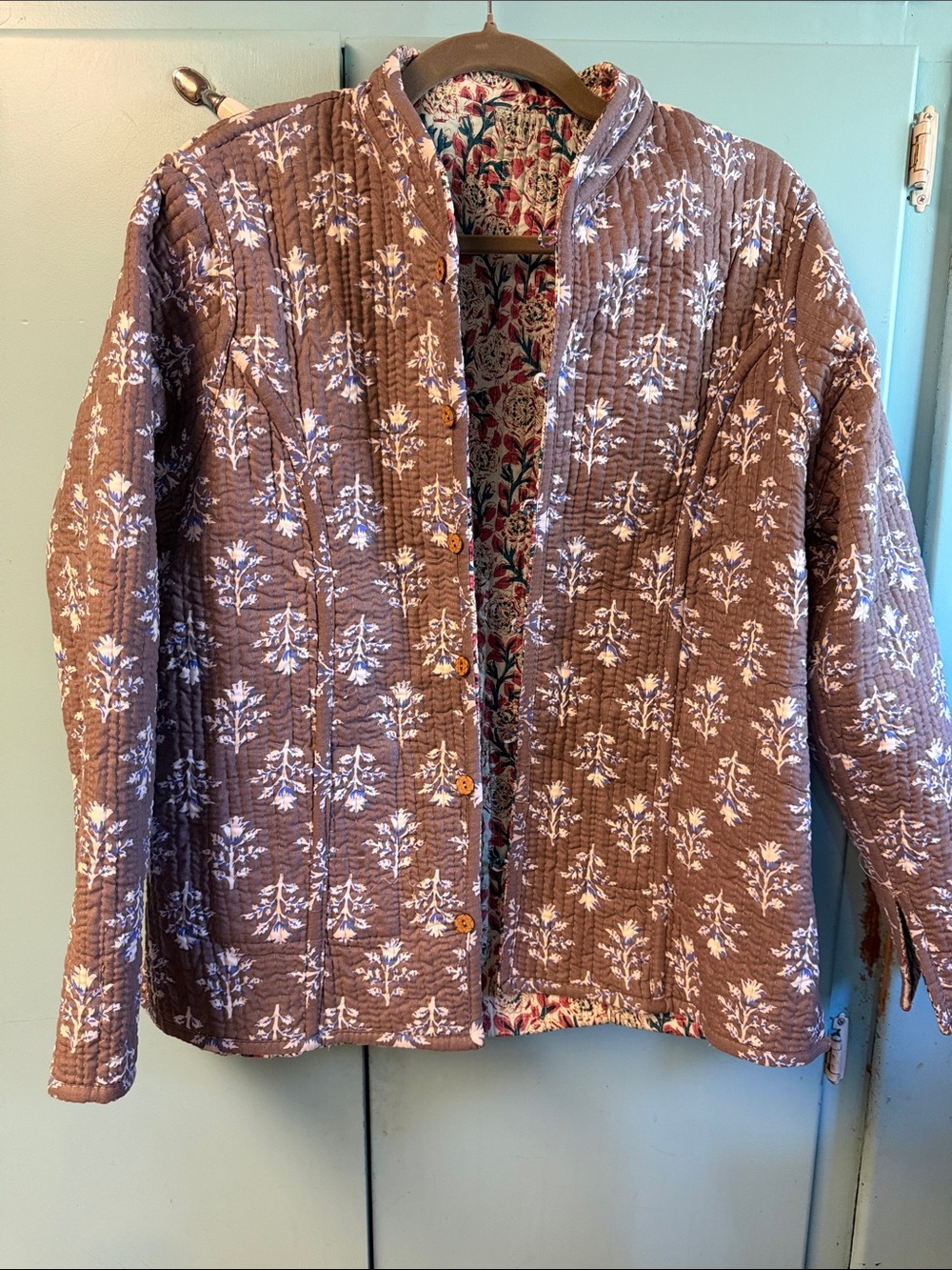 Kantha Quilt Jacket, reversible, 100% cotton, pockets M